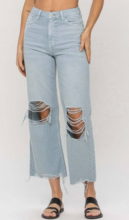 Vervet  90s Vintage Crop Flare Jeans