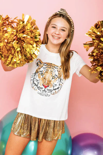 Queen of Sparkles Youth Tiger Head Tee