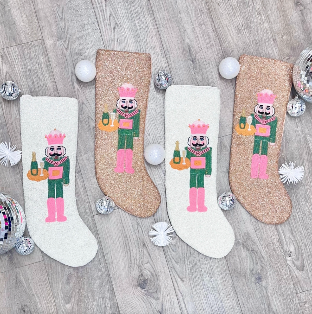 Queen of Sparkles Nutcracker Beaded Stocking