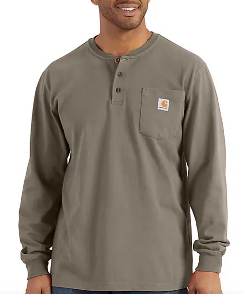 Carhartt K128 Long Sleeve Pocket Henley T-Shirt