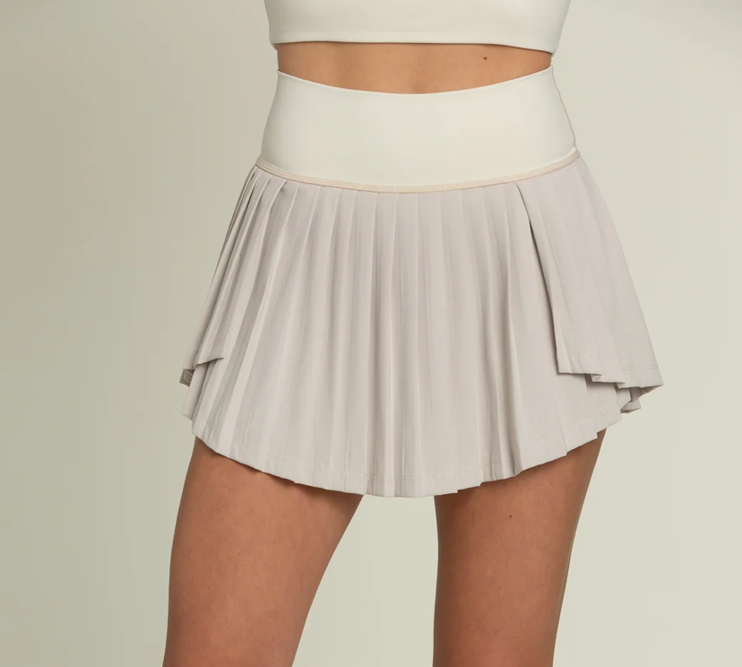 Gold Hinge 2-Toned Tiered Pleated Tennis Skirt