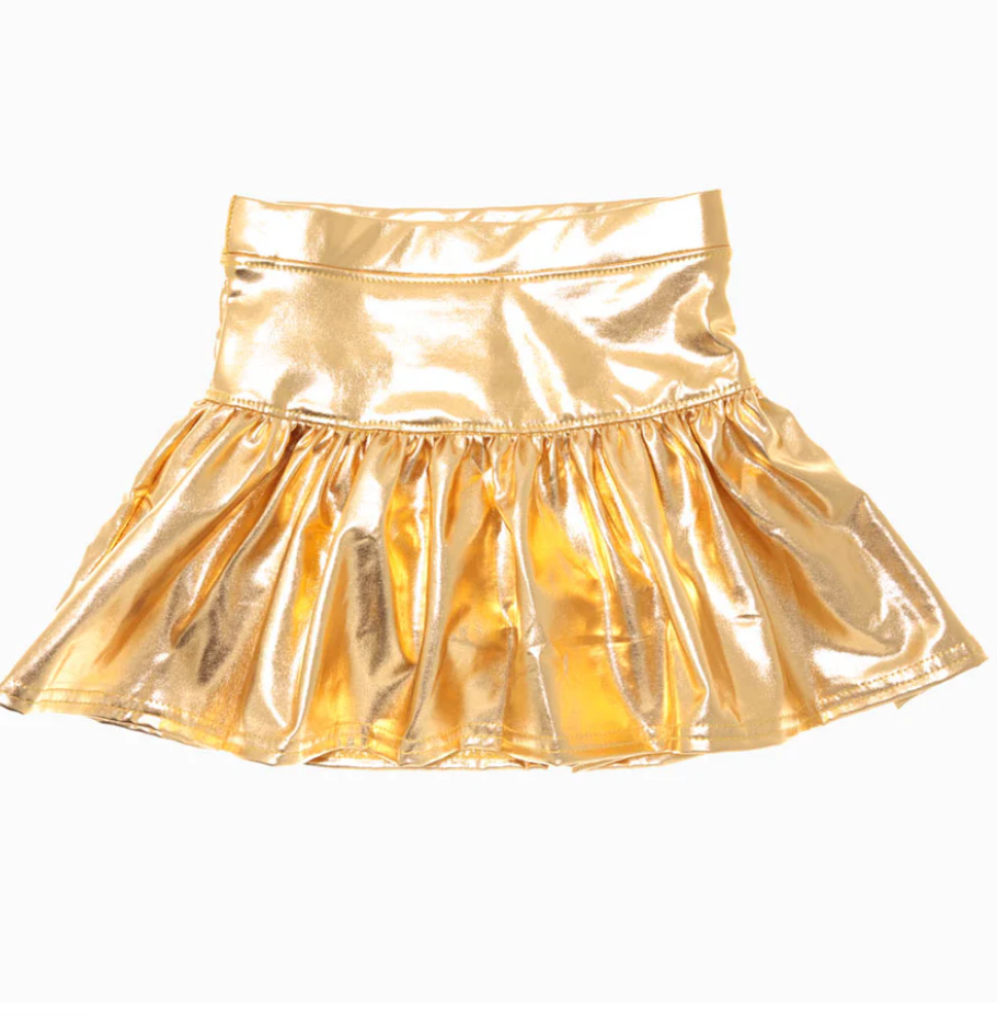 Azarhia Slick Metallic Gathered Skort