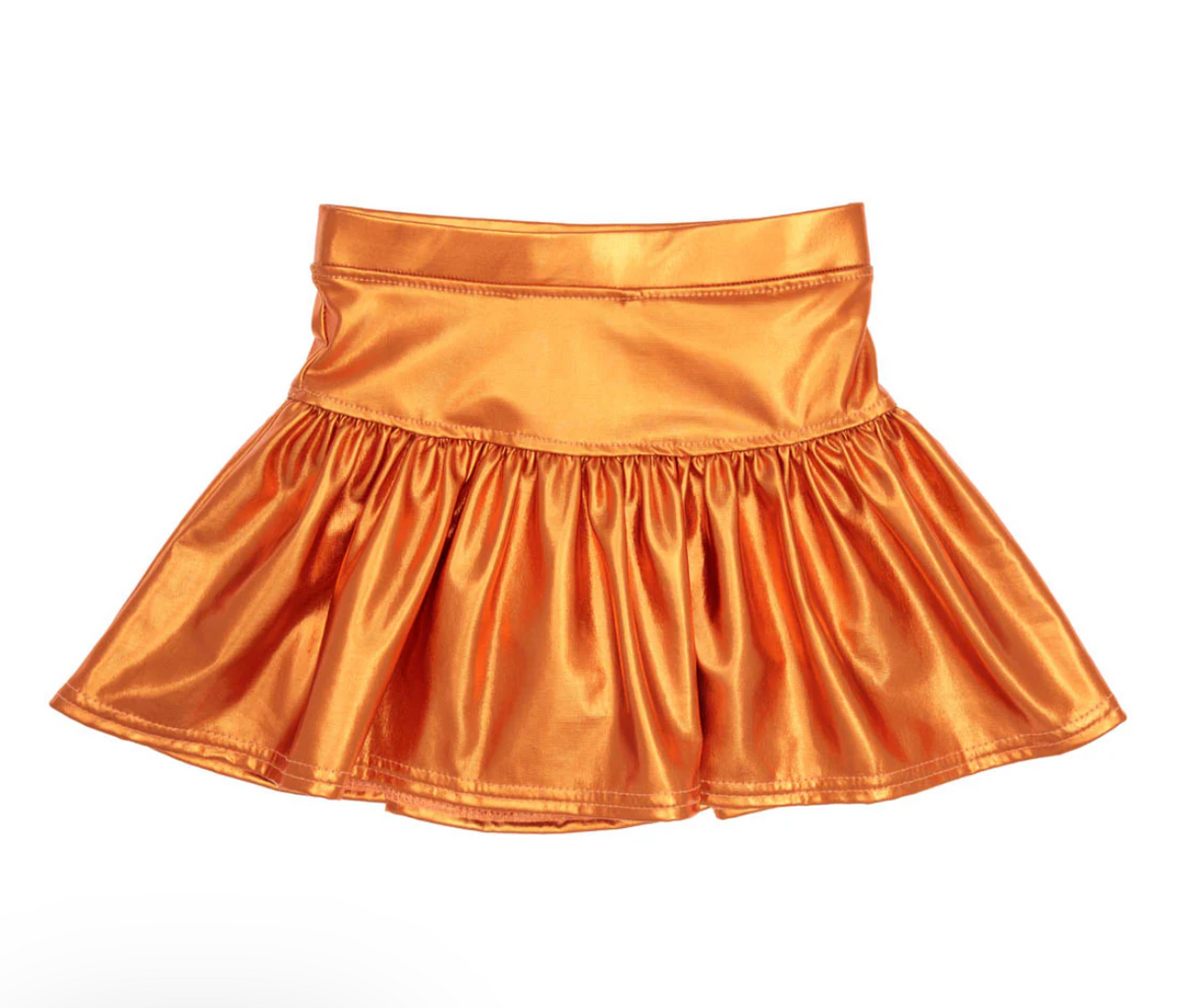 Azarhia Slick Metallic Gathered Skort