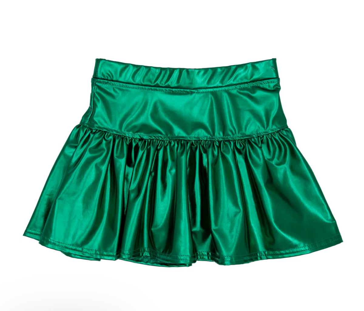 Azarhia Slick Metallic Gathered Skort