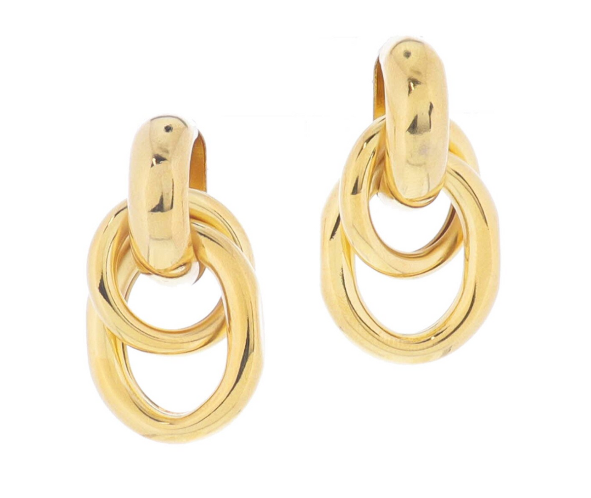 Jane Marie 18K Gold Plated Interlocked Hoops and Rings Earrings