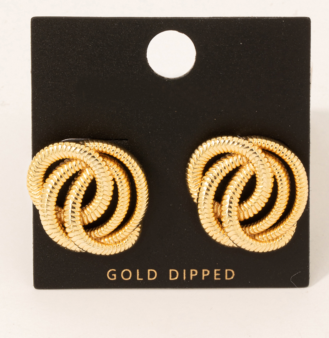 Textured Knot Stud Earrings