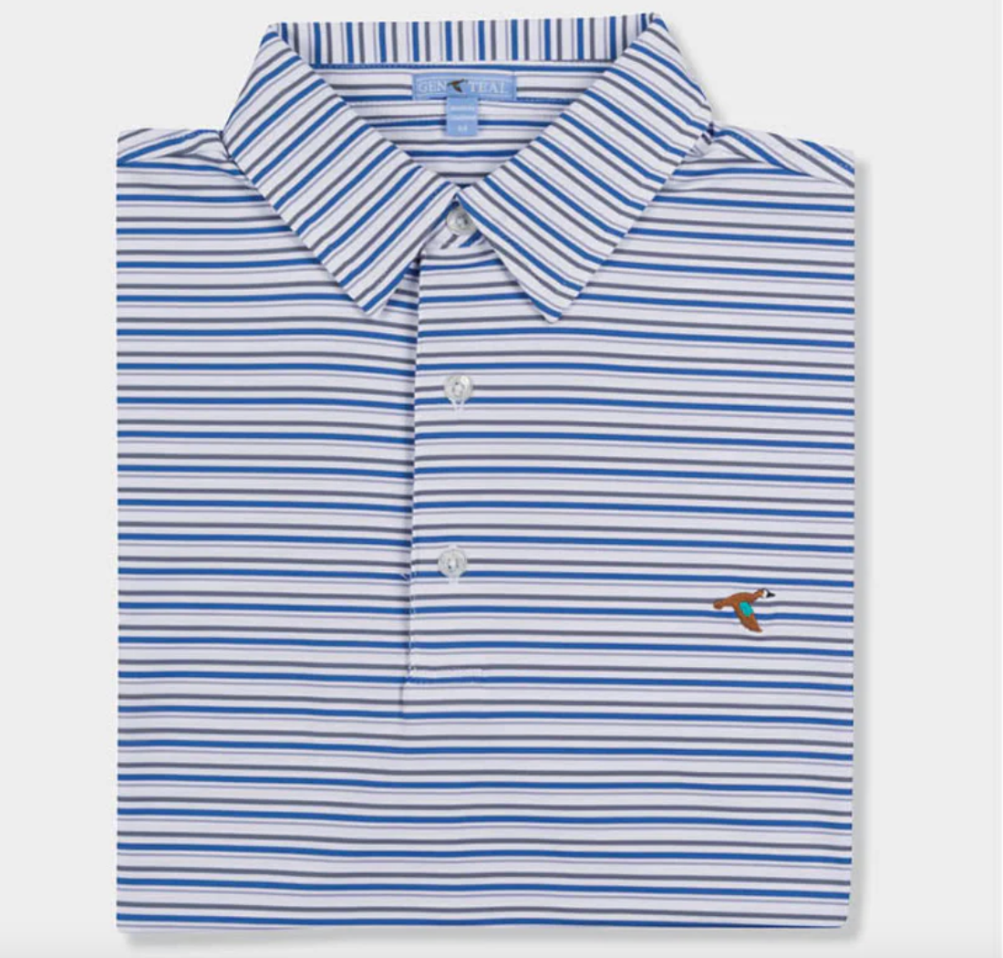 Black Friday Gen Teal Sandbar Stripe Polo