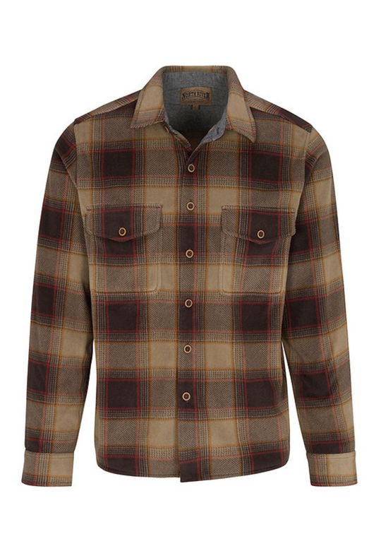North River Printed Micro Fleece Button Front Shirt