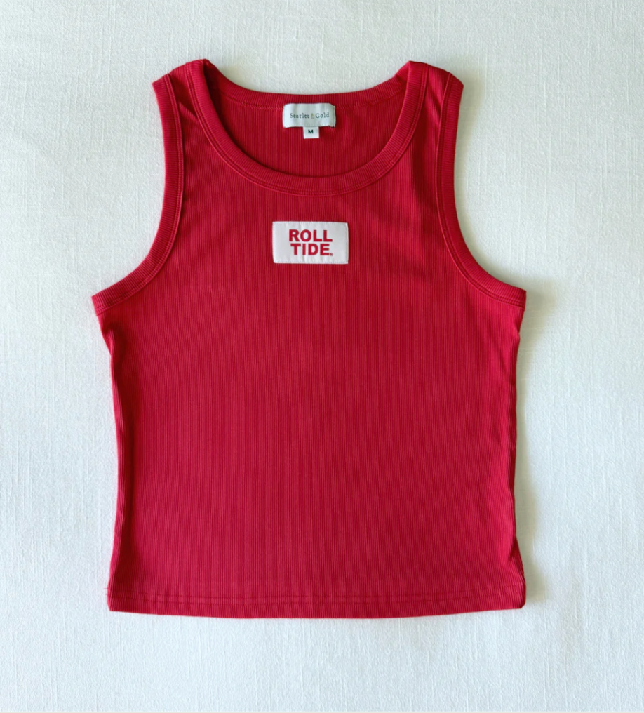 Girls' Scarlet & Gold Roll Tide Micro Rib Baby Tank