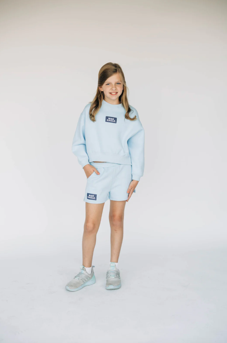 Girls' Scarlet & Gold War Eagle High Waisted Sweat Short