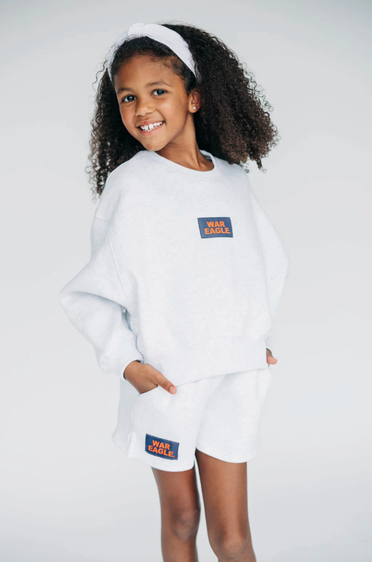 Girls' Scarlet & Gold War Eagle Drop Shoulder Sweatshirt