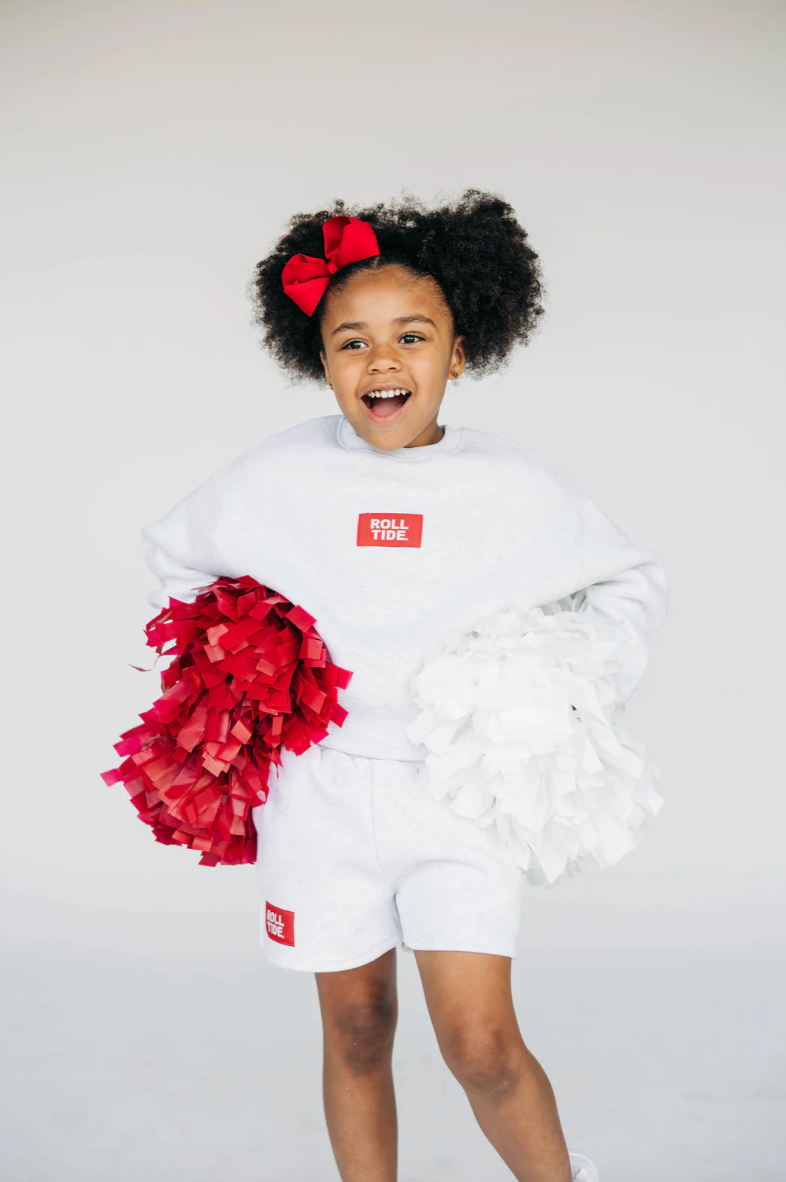 Girls' Scarlet & Gold Roll Tide Drop Shoulder Sweatshirt