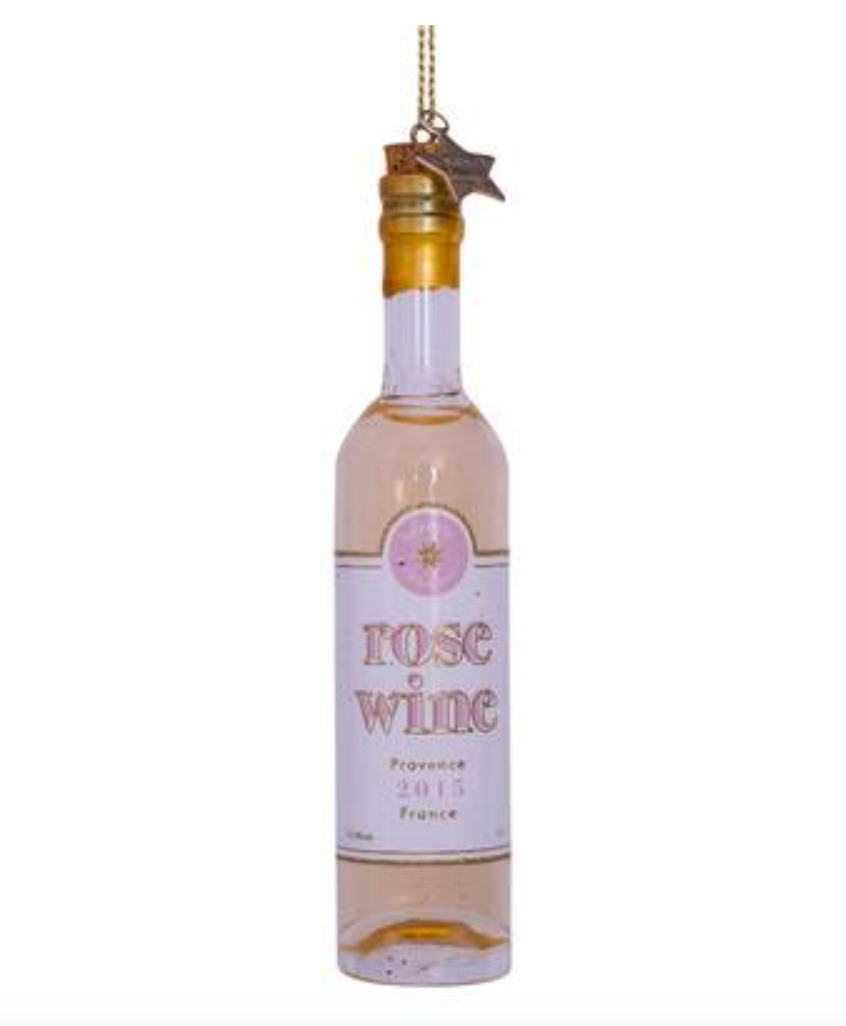 Rose Wine Bottle Ornament