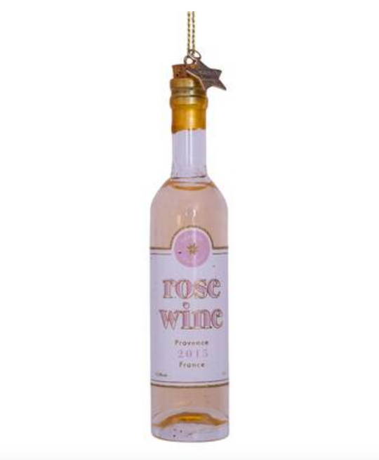 Rose Wine Bottle Ornament