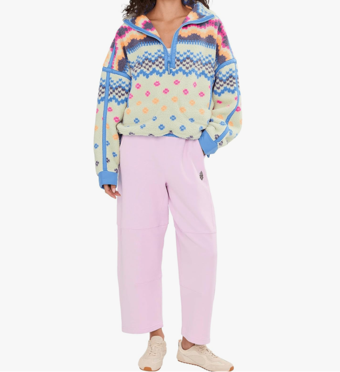 Free People Mountain High 1/2 Zip Printed