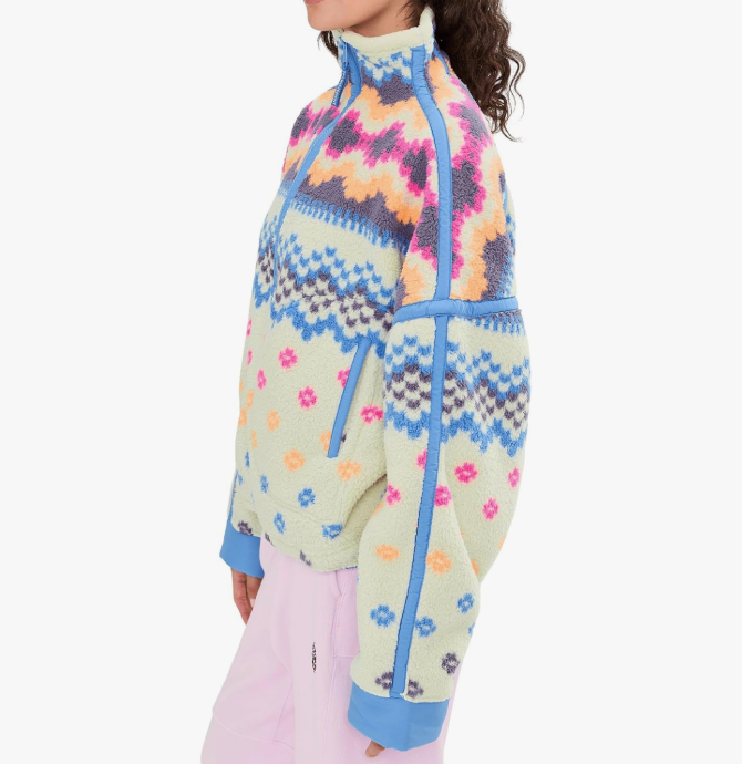 Free People Mountain High 1/2 Zip Printed