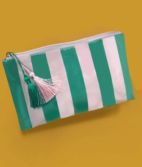 Josslyn Travel Stripe Cosmetic Makeup Bag