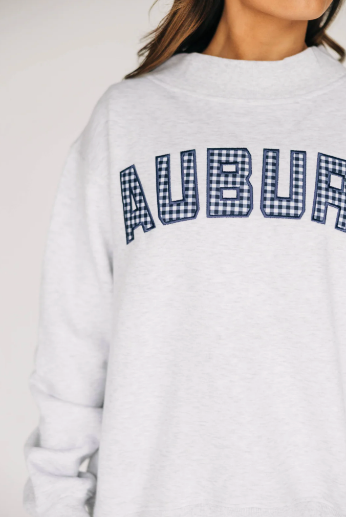 Scarlet & Gold Auburn Mallory Gingham Mockneck