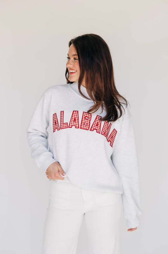 Scarlet & Gold Alabama Mallory Gingham Mockneck