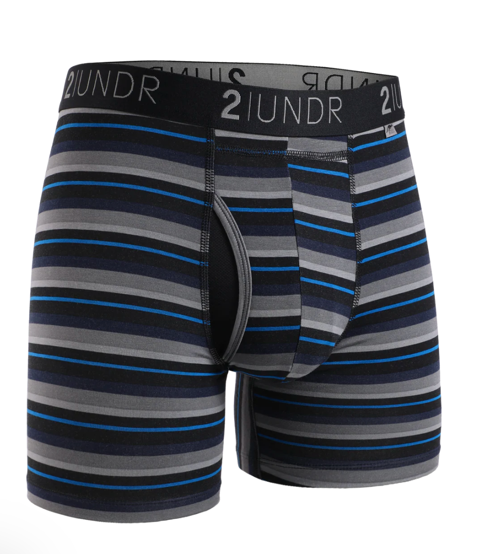 pair of blue and grey s underwear on a white background