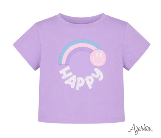 Girls' Azarhia Glitter Happy Boxy Tee