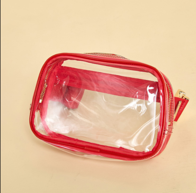 Red clear sales fanny pack