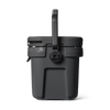 Black cooler with a handle on a white background