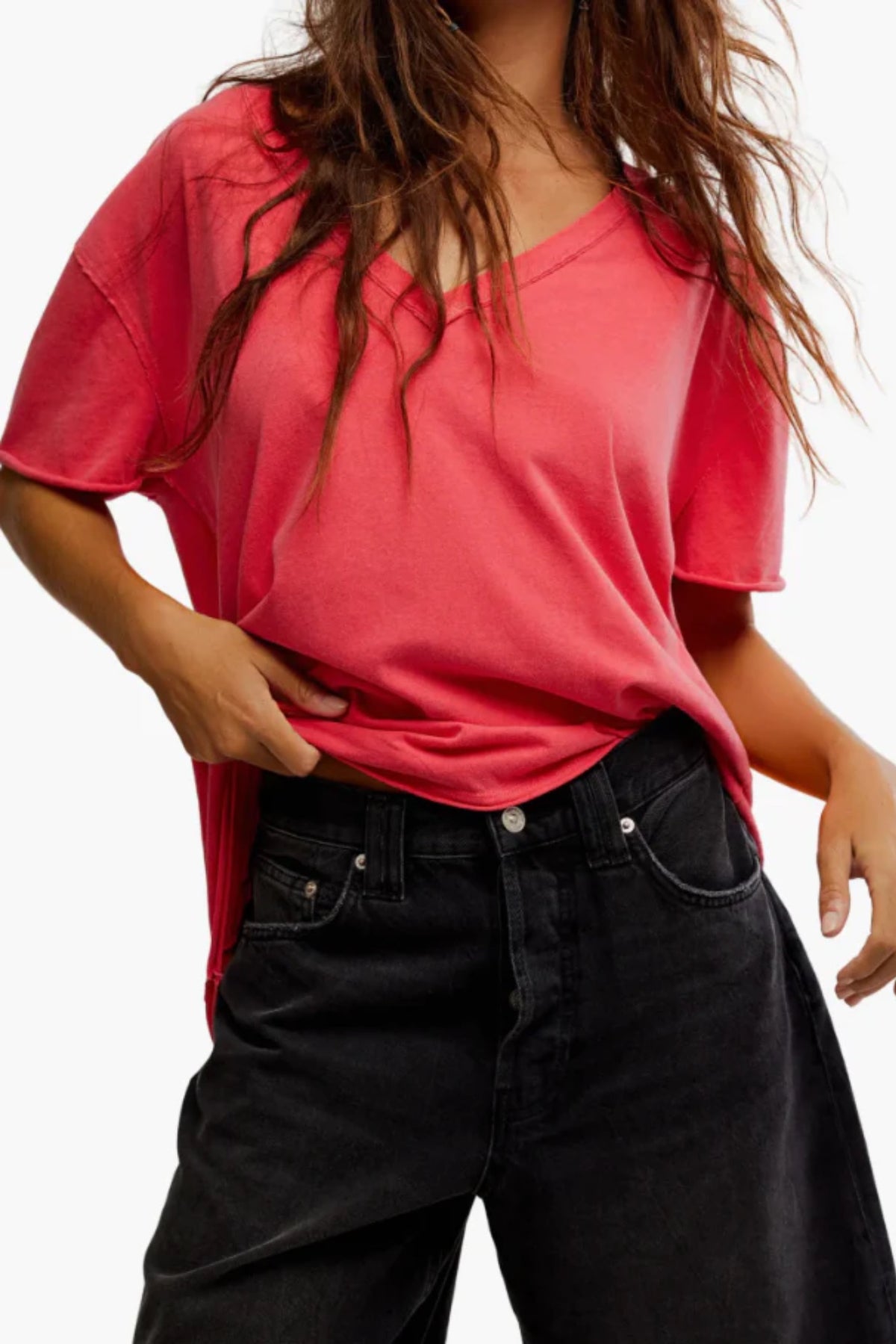 Free People Nina V-Neck Tee