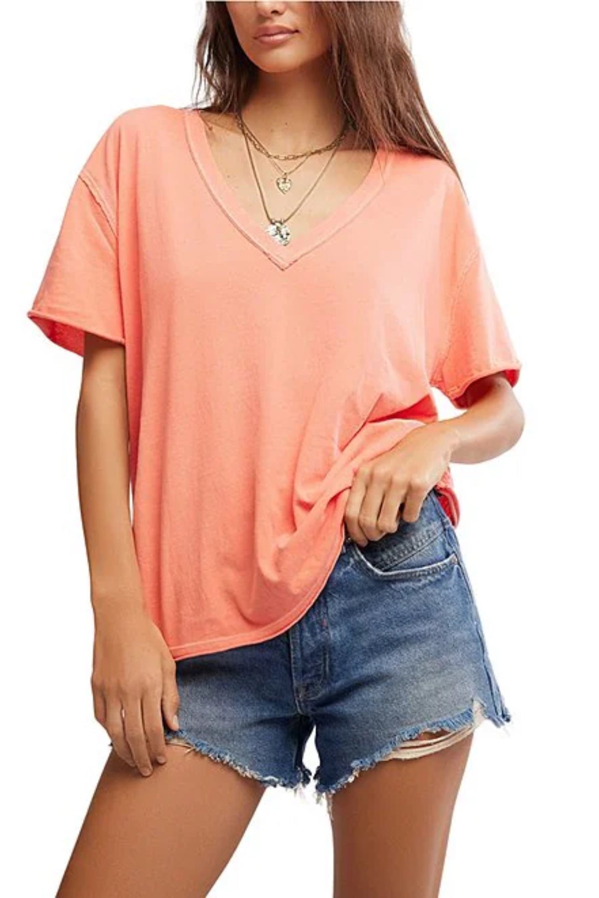 Free People Nina V-Neck Tee