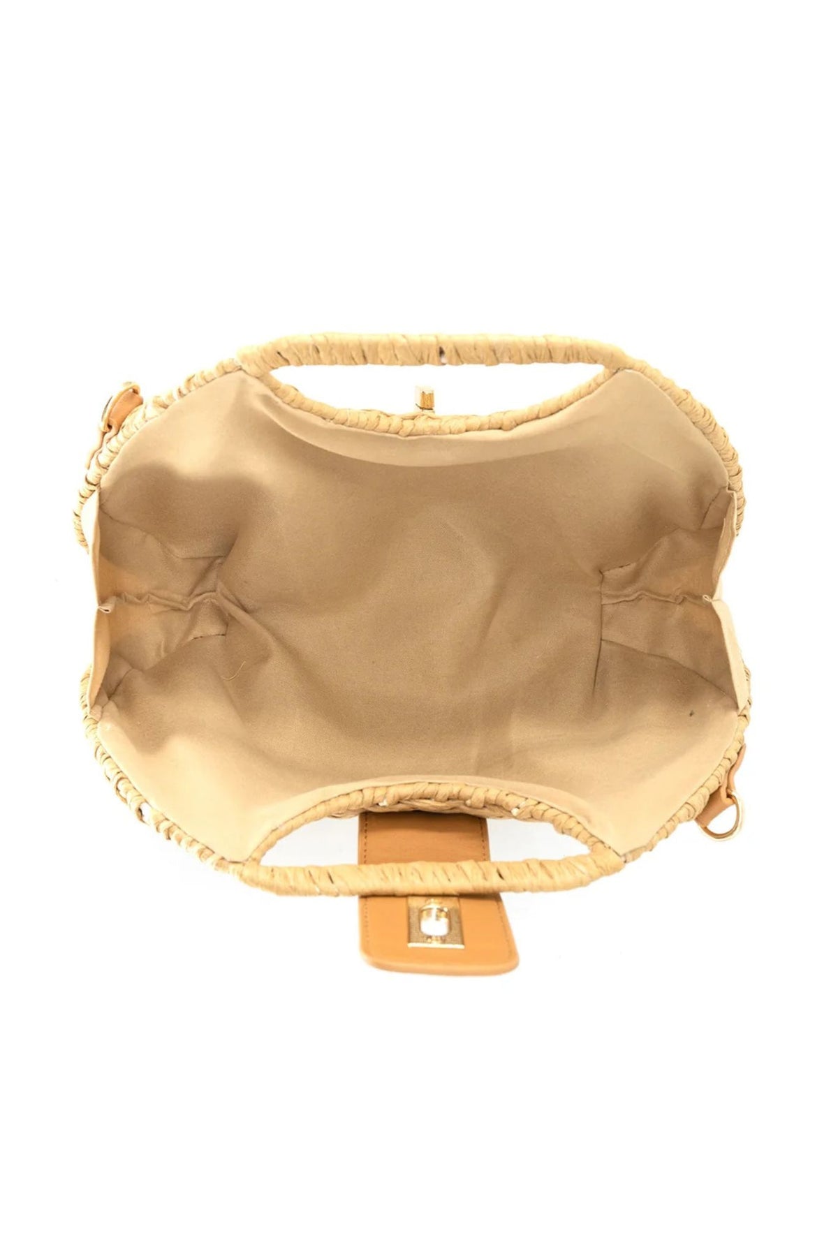 Beige dog harness on a white background