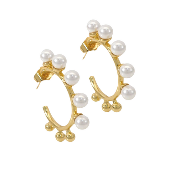 Lauren Kenzie Dotted Pearl Hoop