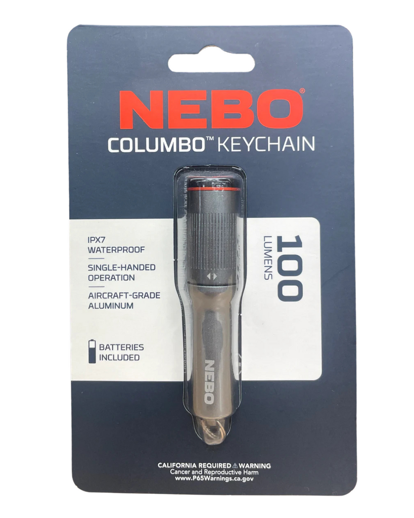 keychain nebo flashlight Columbo Torcia LED Portachiavi 100 Lumen IPX7 inches in length and less than 1 NEBO Columbo Keychain Light