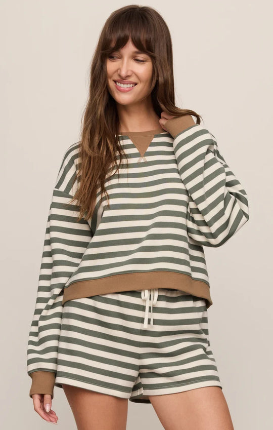 Z Supply Low Key Stripe Sweatshirt