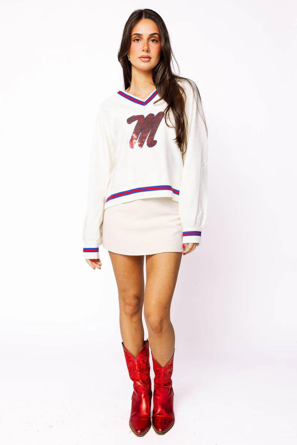 Queen Of Sparkles Ole Miss Cuffed Sweater