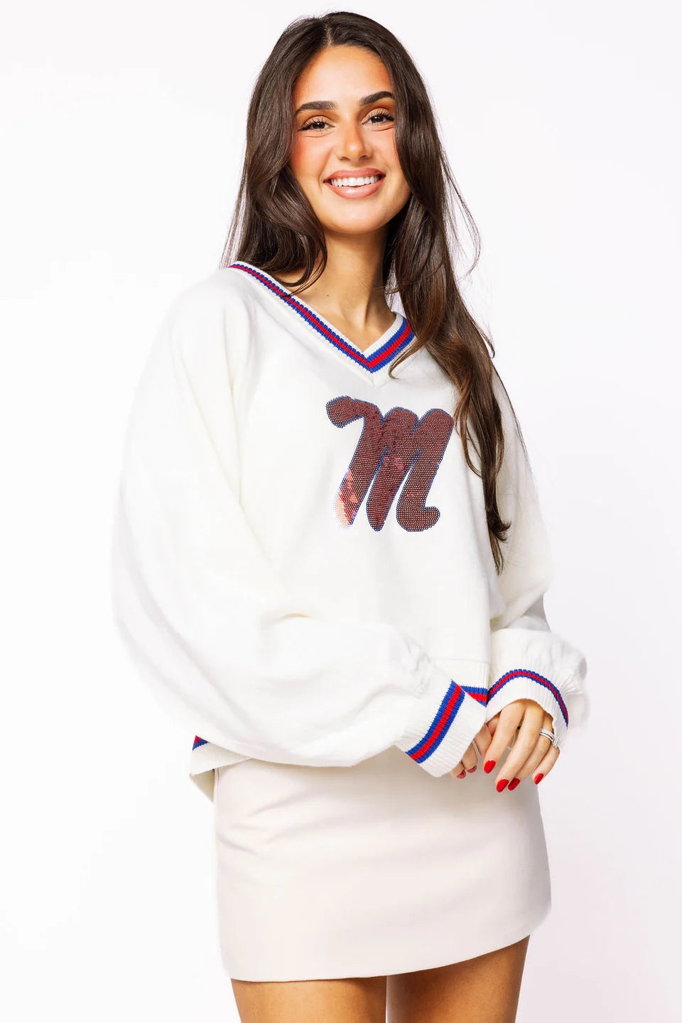 Queen Of Sparkles Ole Miss Cuffed Sweater