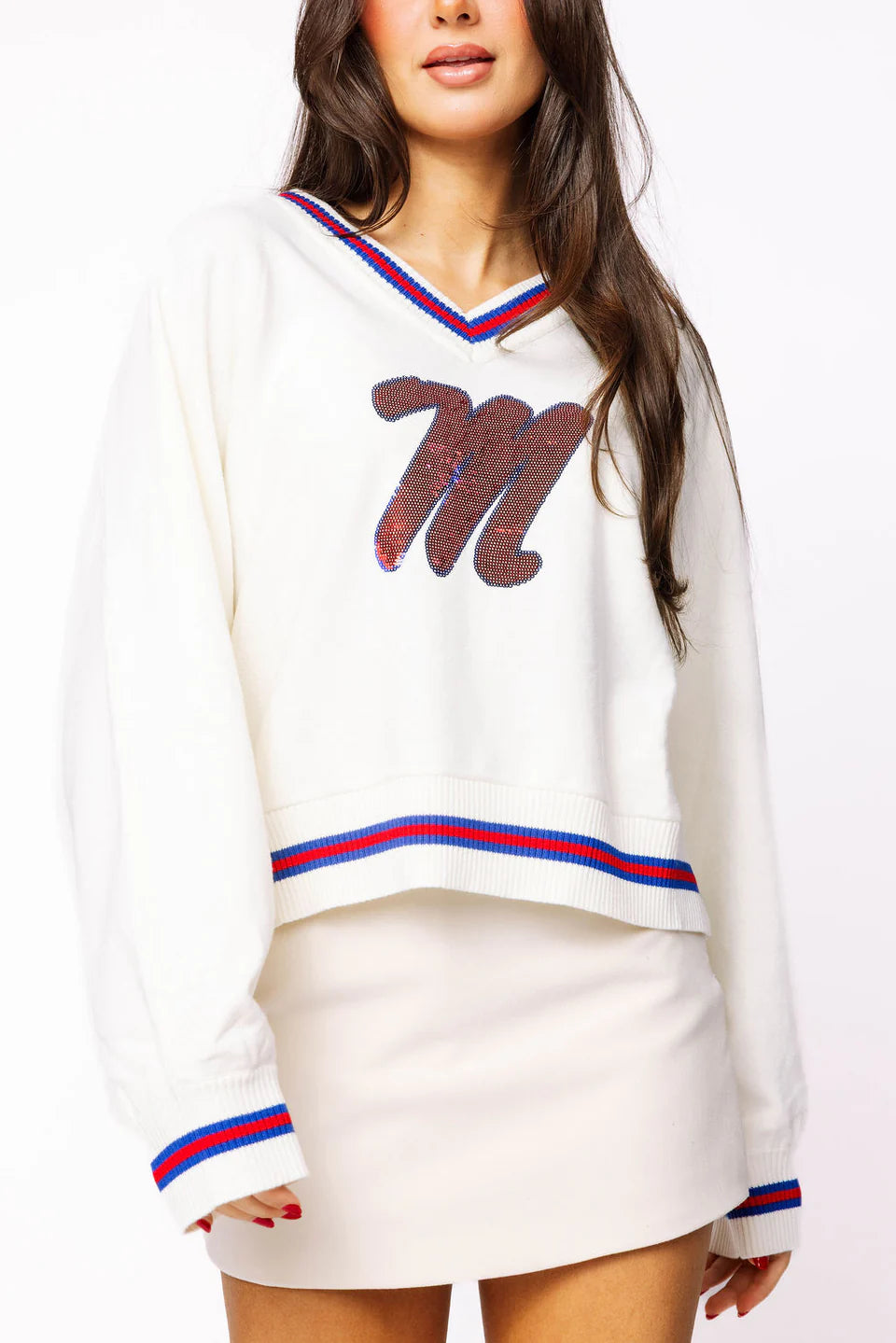 Queen Of Sparkles Ole Miss Cuffed Sweater