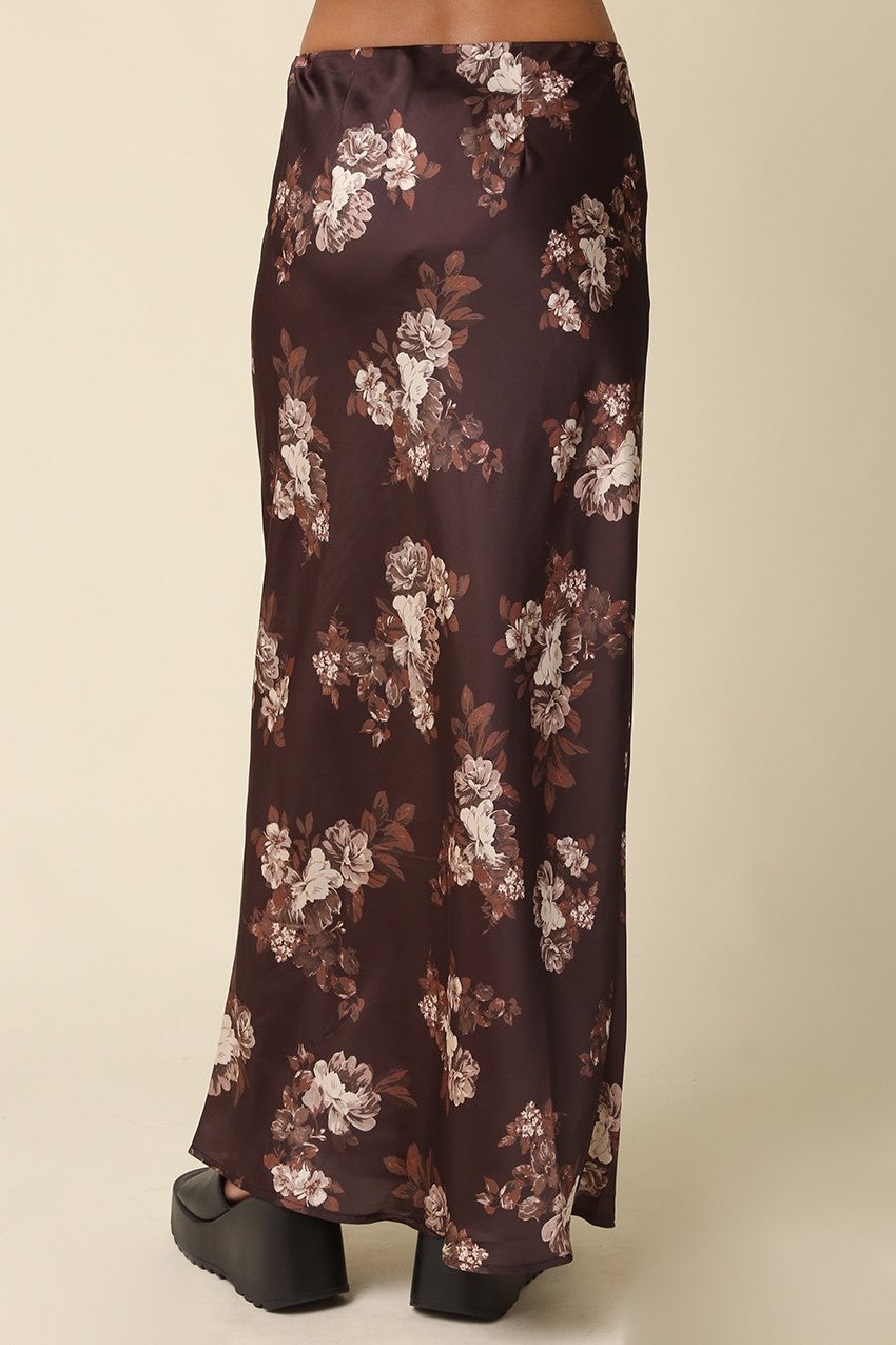 Floral patterned skirt on a beige background