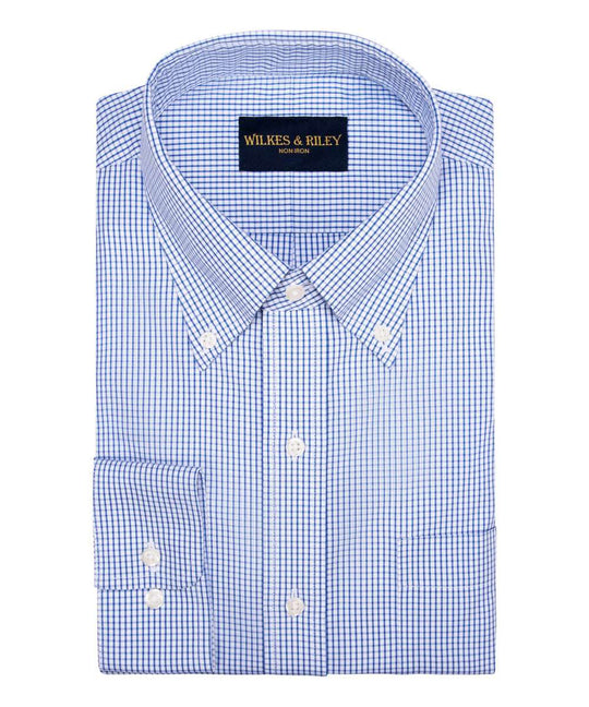 Wilkes & Riley Graph Check Pinpoint Oxford Classic Fit