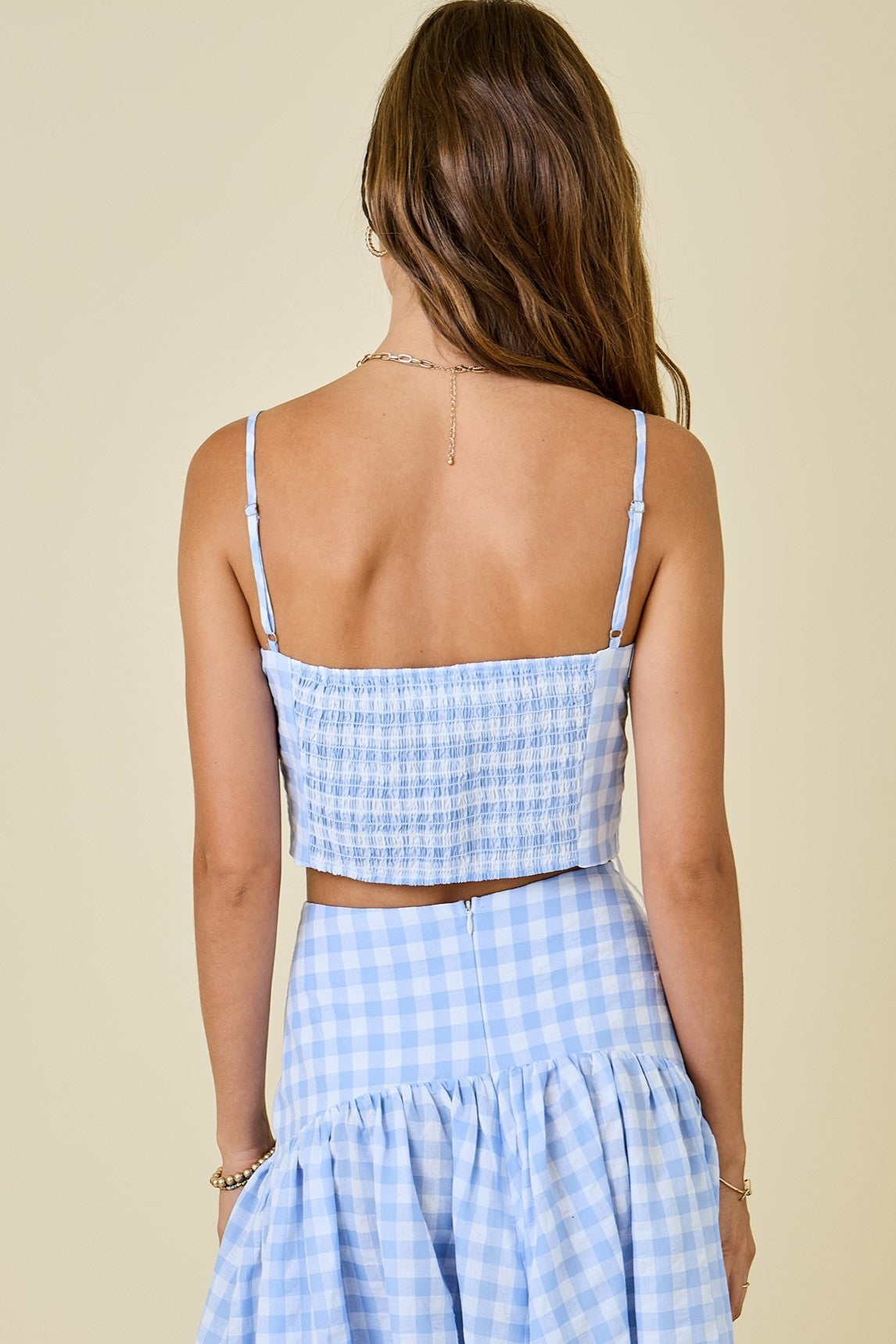 Sideline Style Gingham Top