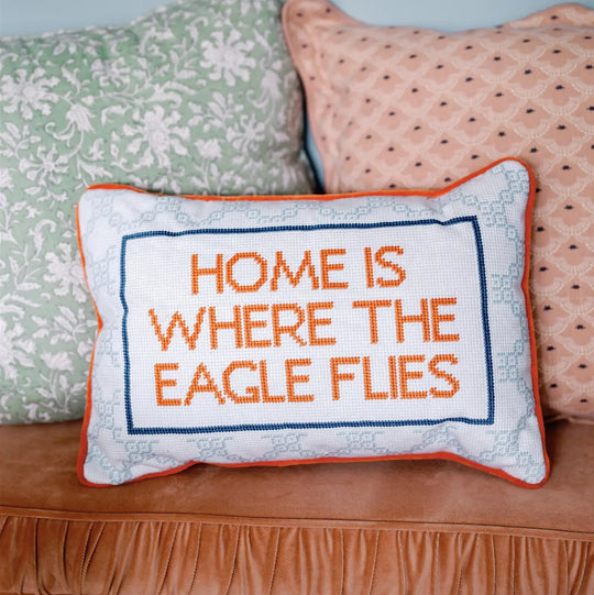 Gracefully Made Auburn Needlepoint Pillow