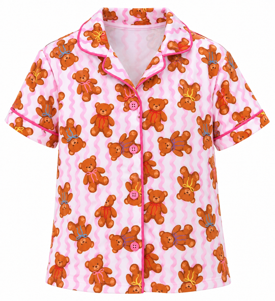 Girls' Azarhia Squiggly Bears Pajama Top