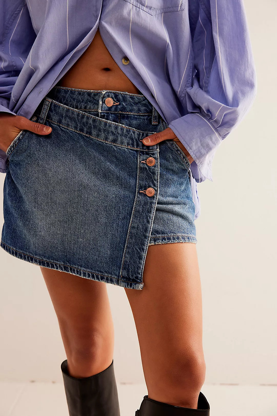 Free People Wynne Denim Skirt