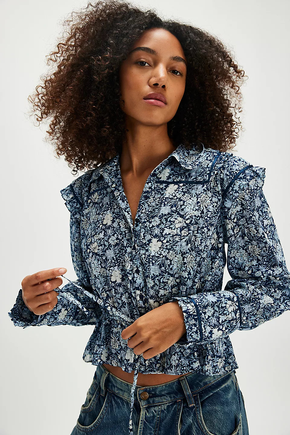 Free People Printed Daybreak Blouse