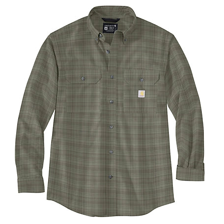 Carhartt Loose Fit Midweight Chambray Long-Sleeve Plaid Shirt