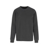 A dark charcoal gray crewneck sweatshirt with long sleeves and ribbed cuffs, displayed on a clean white background.