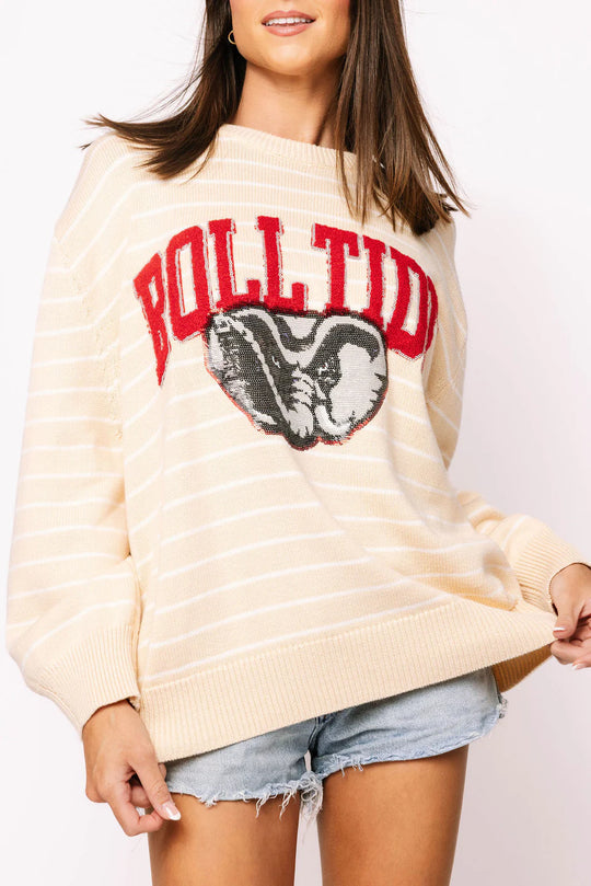 QOS Alabama Stripe Vintage Team Sweater