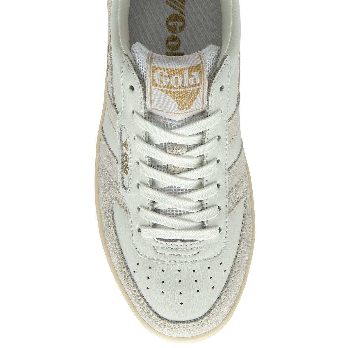 White sneaker with 'Gola' branding on a white background