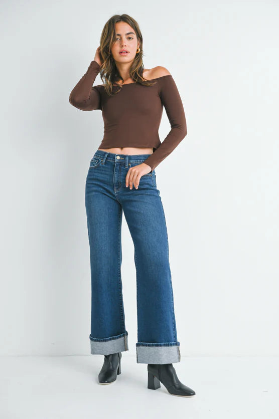 JBD Cuffed Palazzo Jeans