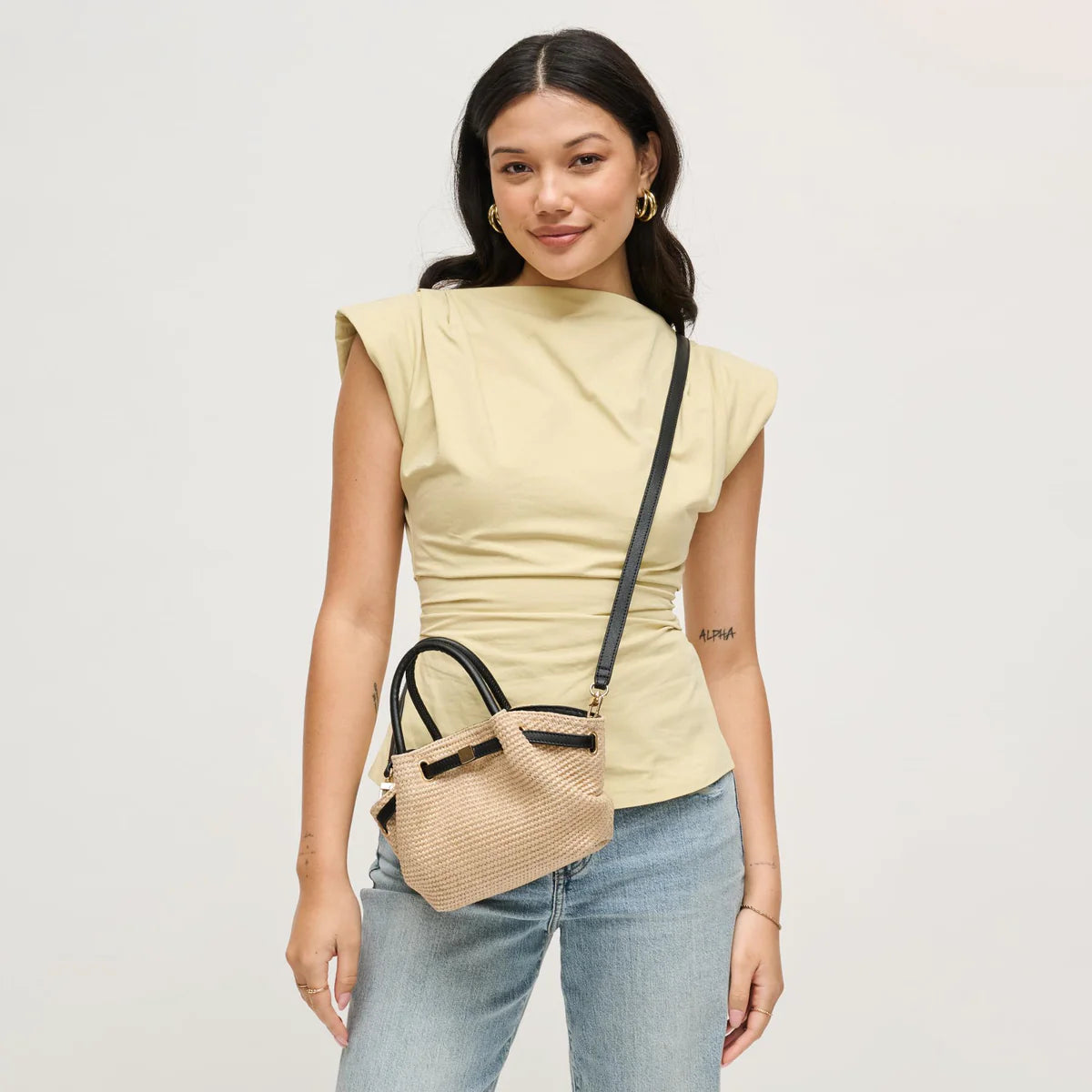 Urban Expressions Selena Straw Crossbody Bag