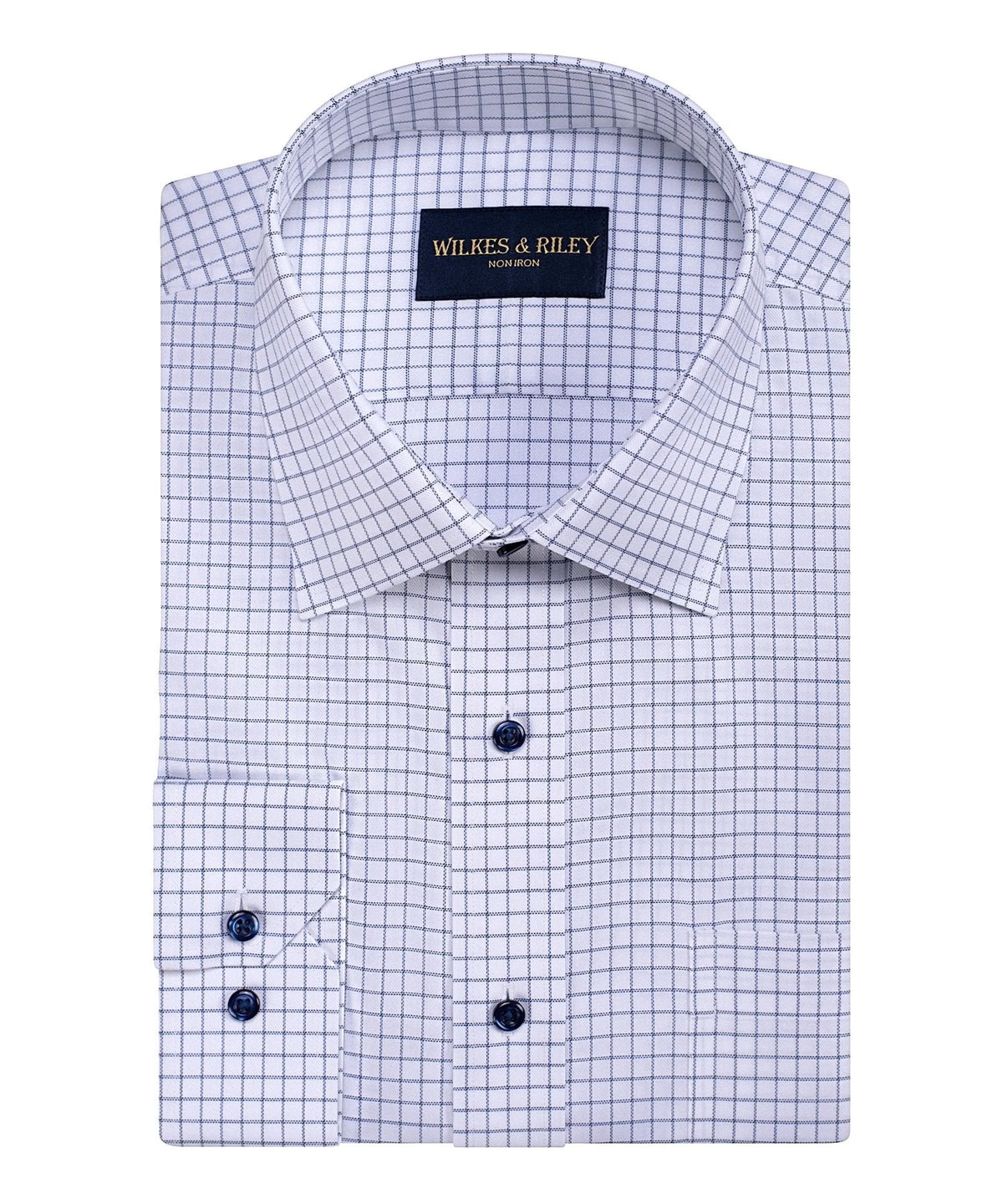 Wilkes Twill Triple Check Spread Collar Tailored